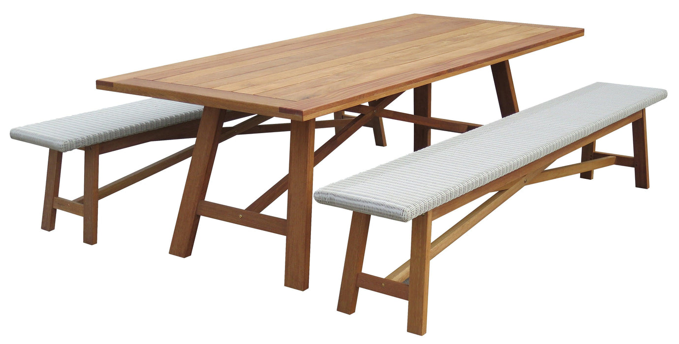 Ascot Timber Outdoor Bench Outdoor Dining Setting - Bare Outdoors