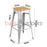 Replica Tolix Bar Stool 75cm - Timber Seat - Silver - Bare Outdoors