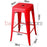 Replica Tolix Bar Stool 66cm - Red - Bare Outdoors