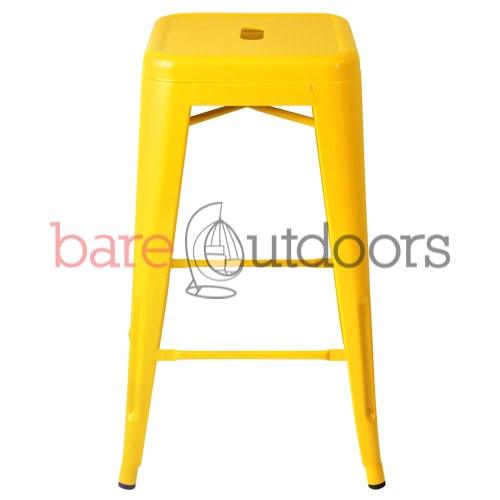 Replica Tolix Bar Stool 66cm - Yellow - Bare Outdoors
