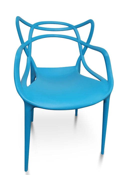 Set of 4 Ribbon Outdoor Dining Chair Blue - Bare Outdoors