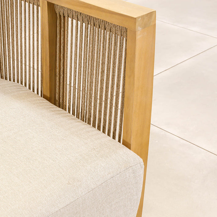 Corfu 4 Seat Timber & Rope Outdoor Lounge