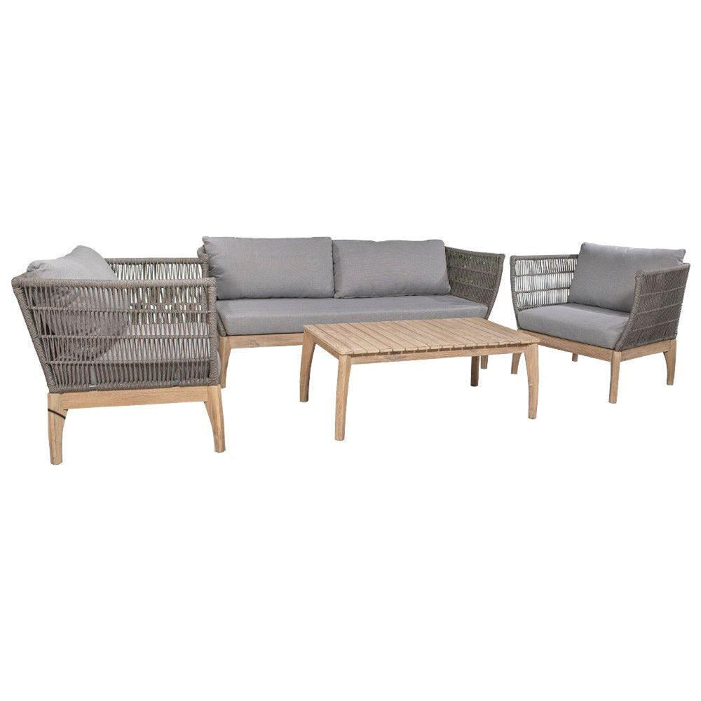 Hudson 5 Seat Outdoor Lounge - Marine Rope and Wood