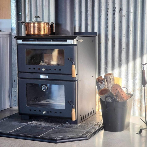 Wood  Heater Heavy Duty Steel & Cast Iron Bakers Oven Cook Top 