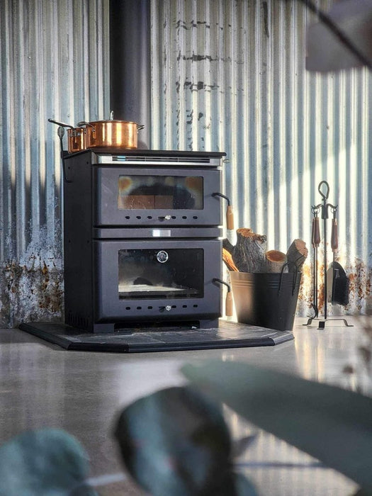 Wood  Heater Heavy Duty Steel & Cast Iron Bakers Oven Cook Top 2