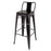Replica Tolix Bar Stool Low Back - High Stool Chair 75cm - Black - Bare Outdoors