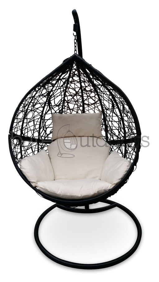 Outdoor Hanging Ball Chair - Black & White - Bare Outdoors