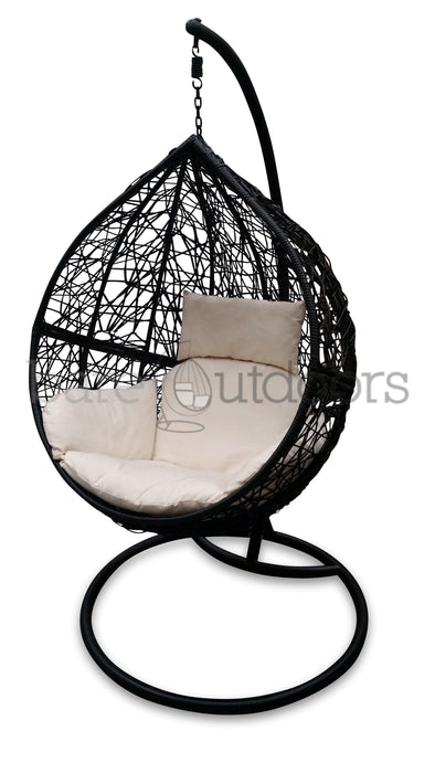 Outdoor Hanging Ball Chair - Black & White - Bare Outdoors