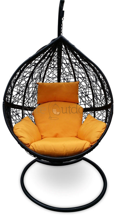 Outdoor Hanging Ball Chair - Black & Yellow - Bare Outdoors