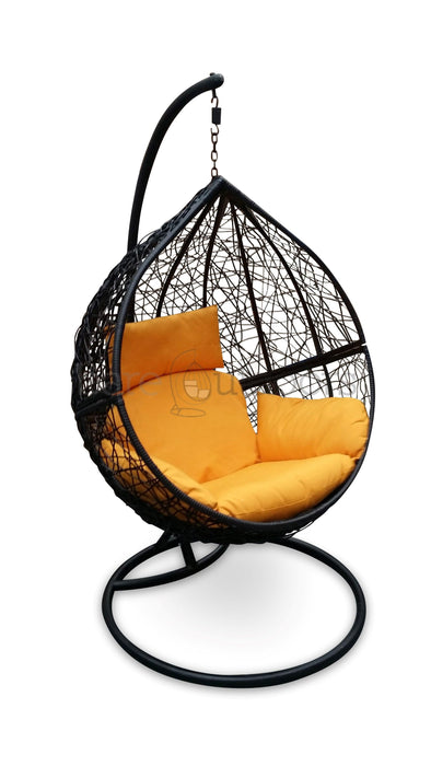 Outdoor Hanging Ball Chair - Black & Yellow - Bare Outdoors