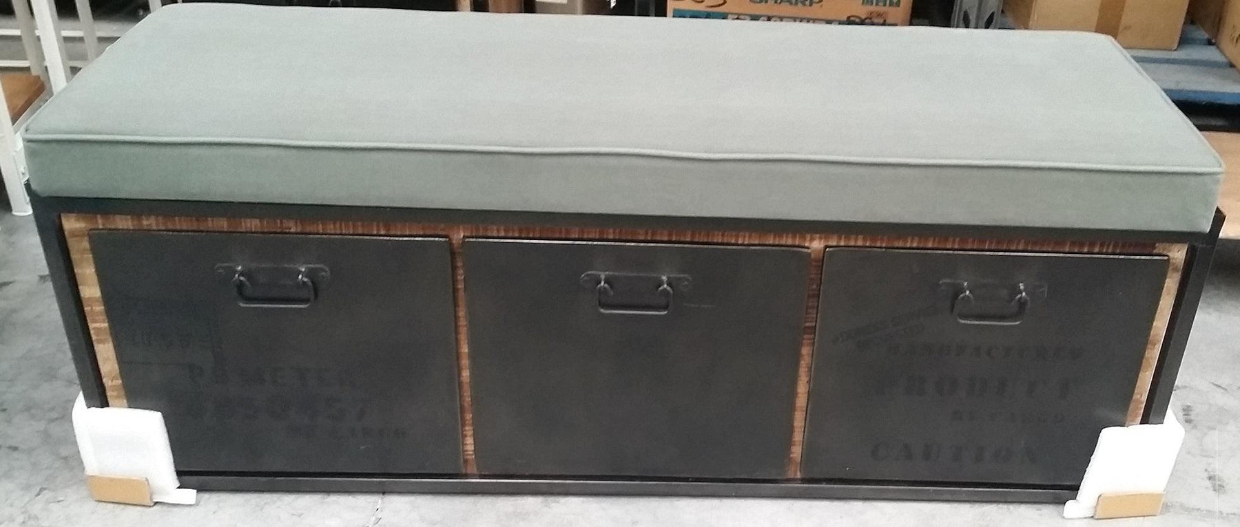 Industrial Storage Bench Seat - Bare Outdoors