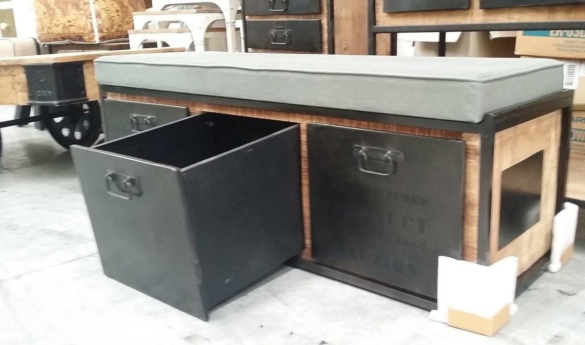 Industrial Storage Bench Seat - Bare Outdoors