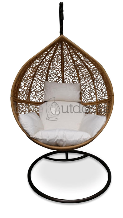 Outdoor Hanging Ball Chair - Natural & Beige - Bare Outdoors