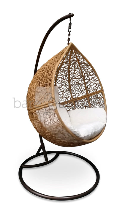 Outdoor Hanging Ball Chair - Natural & Beige - Bare Outdoors