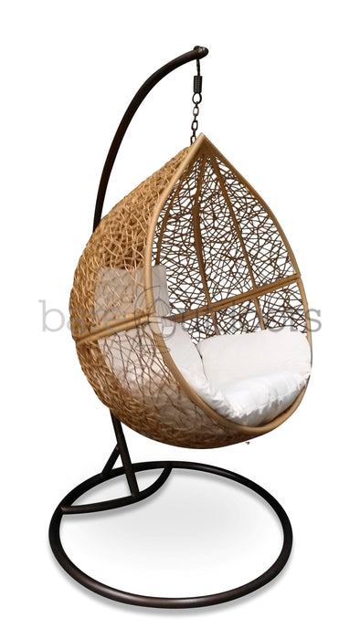 Outdoor Hanging Ball Chair - Natural & Beige - Bare Outdoors