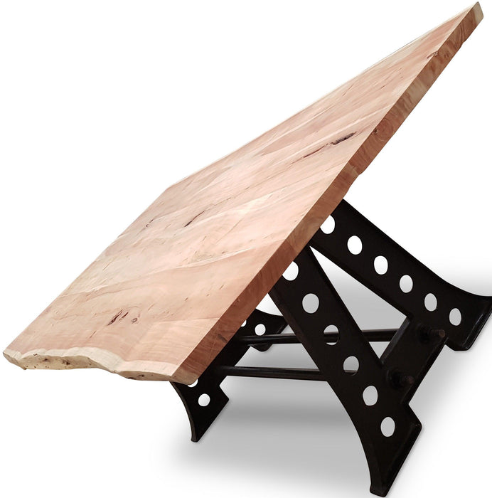 Recycled Acacia Wood Industrial Dining Table - Bare Outdoors