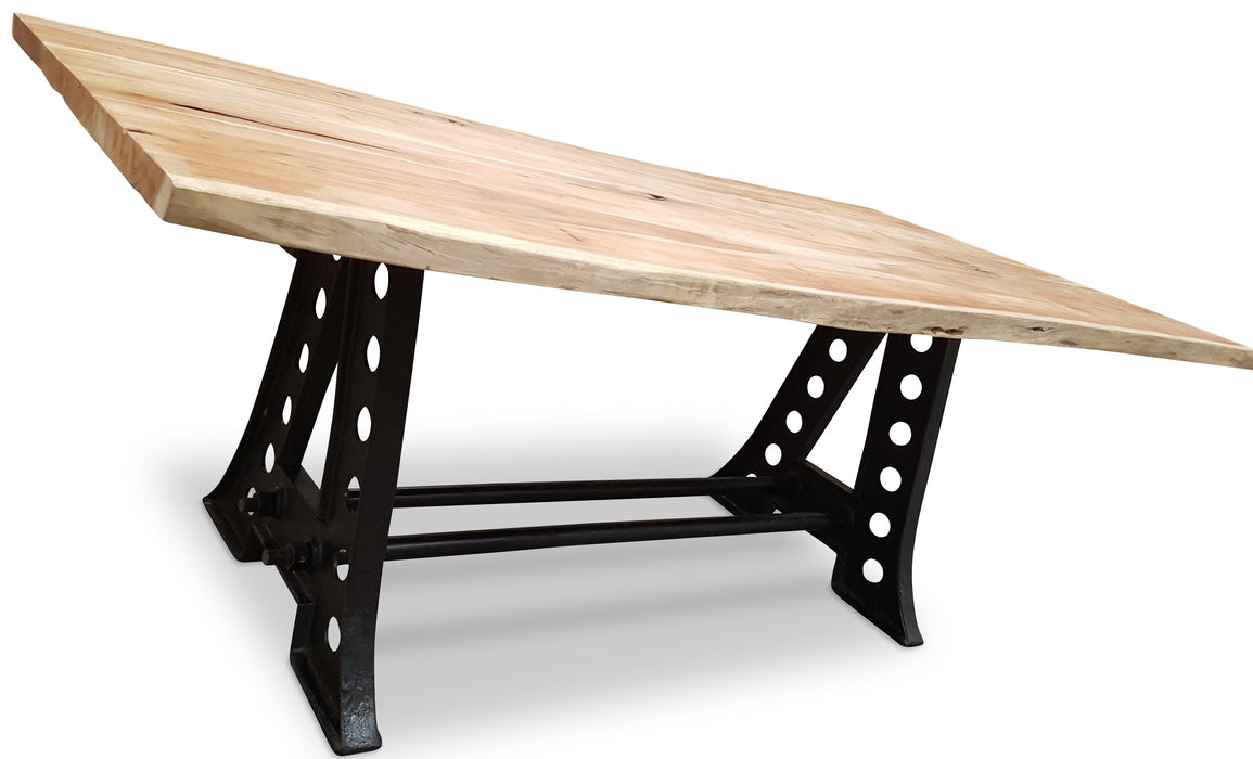 Recycled Acacia Wood Industrial Dining Table - Bare Outdoors