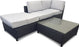 Maldive 3 Seat Outdoor Sofa - Black Wicker with Light Grey Cushions - Bare Outdoors