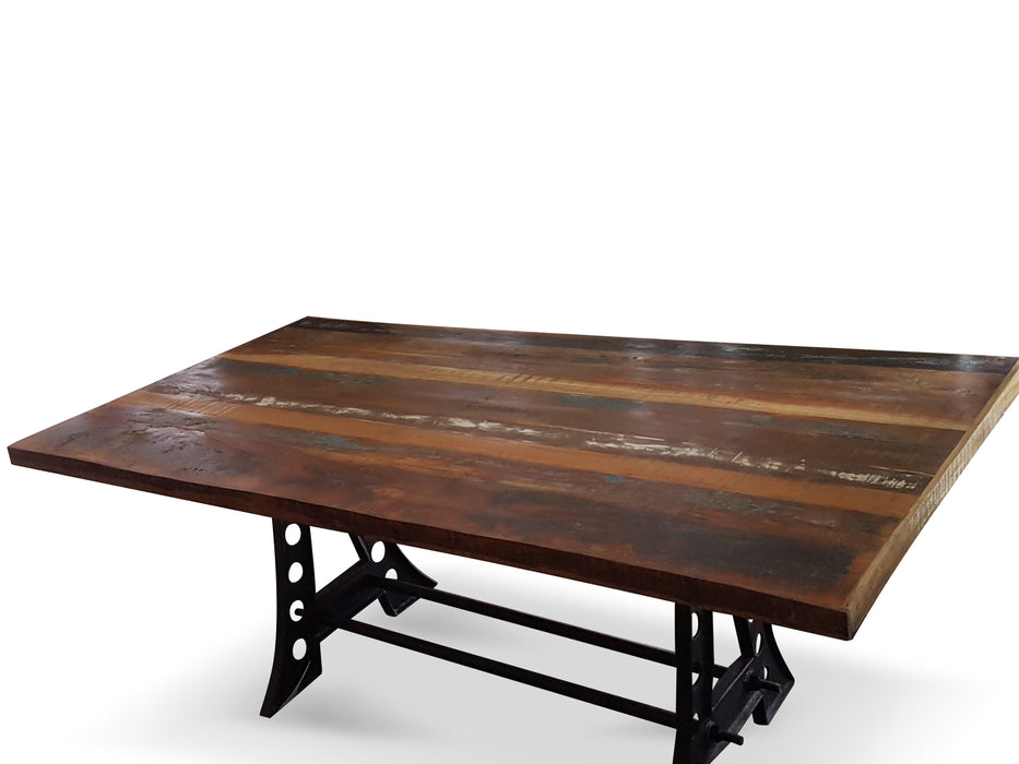 Recycled Boatwood Industrial Dining Table - Bare Outdoors