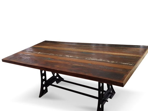 Recycled Boatwood Industrial Dining Table - Bare Outdoors