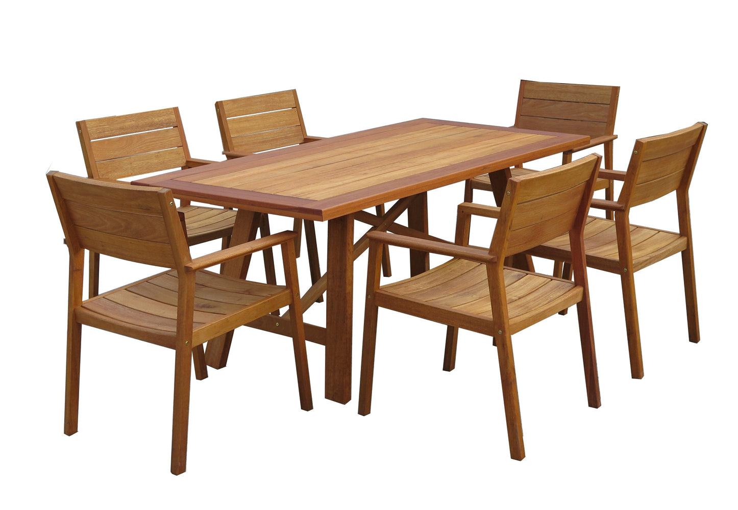 Fremantle 6 Seat Outdoor Dining Setting - Bare Outdoors