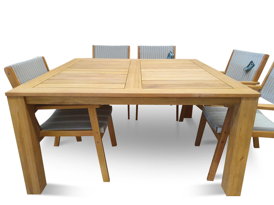 Coral 8 Seat Sqaured Outdoor Dining Setting - Bare Outdoors