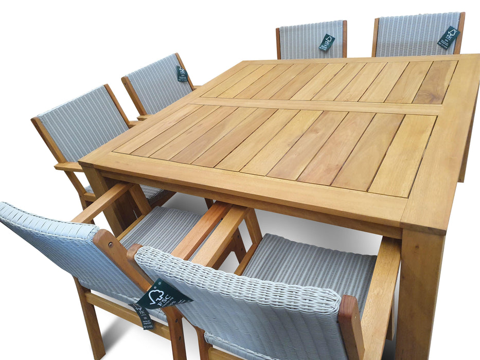 Coral 8 Seat Sqaured Outdoor Dining Setting - Bare Outdoors