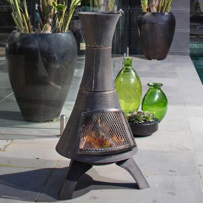 Pompei Cast Iron Chiminea - Bare Outdoors