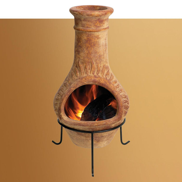 Roma Volcanic Clay Chiminea - Bare Outdoors