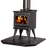 Freestanding Heavy Duty Steel & Cast Iron Wood Heater - Bare Outdoors
