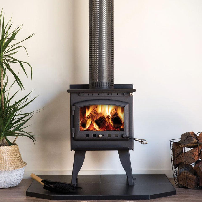 Freestanding Heavy Duty Steel & Cast Iron Wood Heater - Bare Outdoors