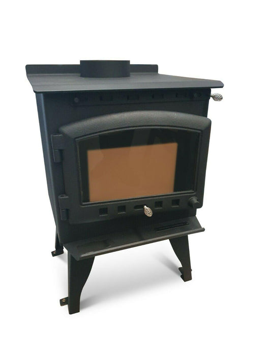Freestanding Heavy Duty Steel & Cast Iron Wood Heater - Bare Outdoors