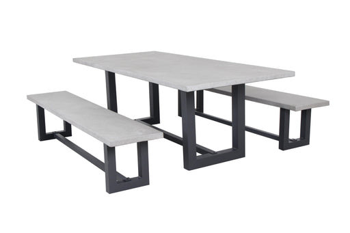 Jervis Outdoor Concrete Outdoor Dining Setting - Bare Outdoors