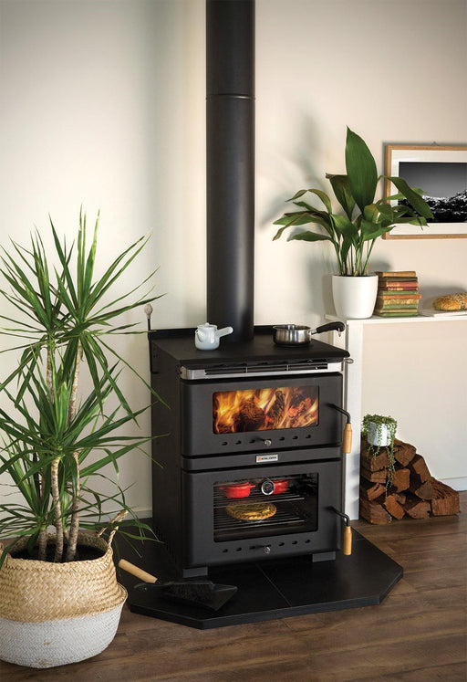 Freestanding Wood Fire Heater with Bakers Oven & Cook Top - Bare Outdoors