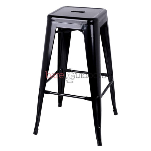 Replica Tolix Bar Stool 75cm - Black - Bare Outdoors