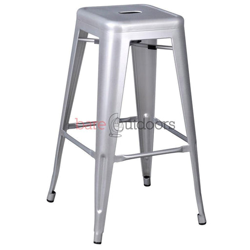 Replica Tolix Bar Stool 75cm - Galvanized - Bare Outdoors