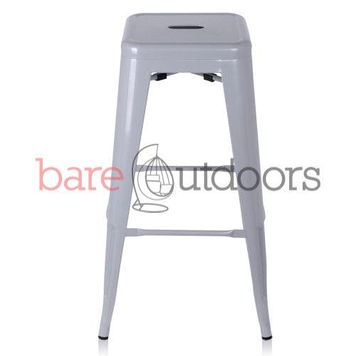 Replica Tolix Bar Stool 75cm - Silver - Bare Outdoors