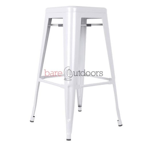 Replica Tolix Bar Stool 75cm - White - Bare Outdoors