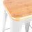 Replica Tolix Bar Stool 75cm - Timber Seat - White - Bare Outdoors