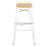 Replica Tolix Bar Stool 75cm - Timber Seat - White - Bare Outdoors