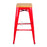 Replica Tolix Bar Stool 75cm - Timber Seat - Red - Bare Outdoors