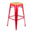 Replica Tolix Bar Stool 75cm - Timber Seat - Red - Bare Outdoors