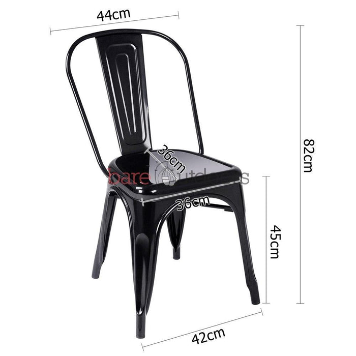 Replica Tolix Chair - Black - Bare Outdoors