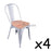 Set of 4 - Tolix Chair Timber Top - Metal - Bare Outdoors