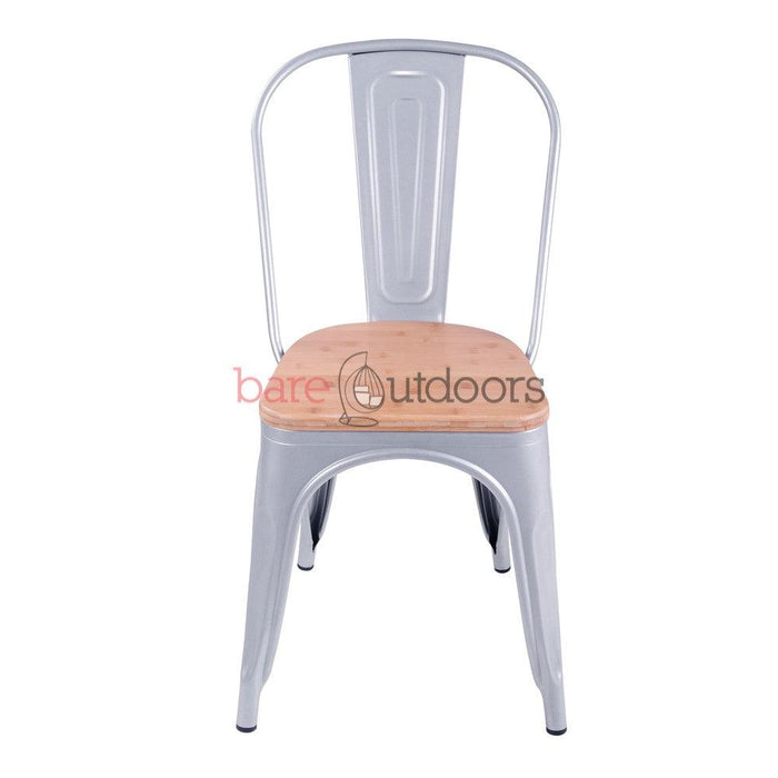 Replica Tolix Chair Timber Top - Metal - Bare Outdoors