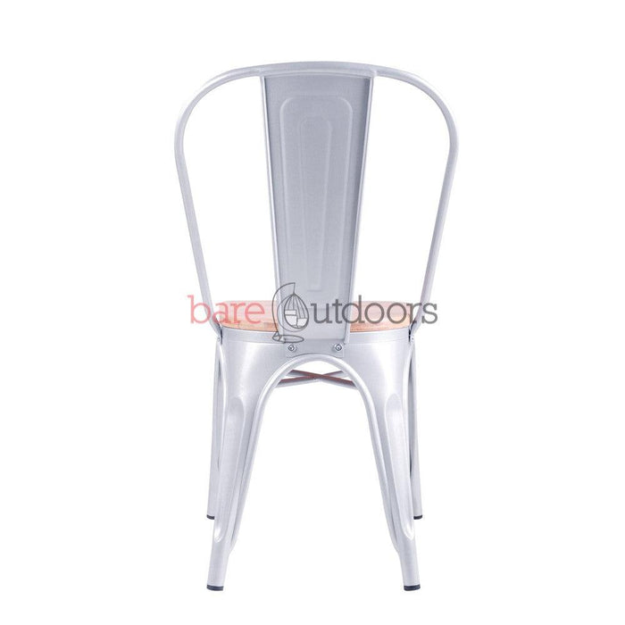 Replica Tolix Chair Timber Top - Metal - Bare Outdoors