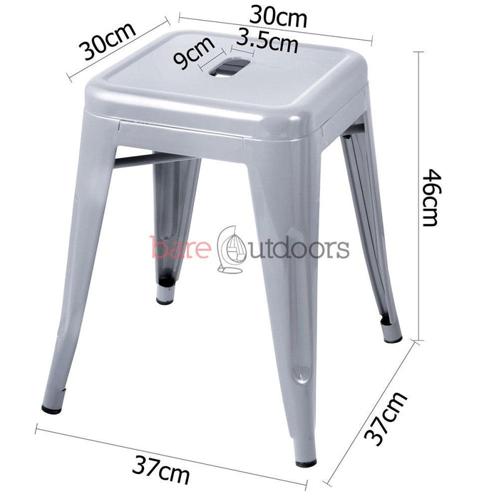 Replica Tolix Bar Stool 45cm- Galvanized - Bare Outdoors