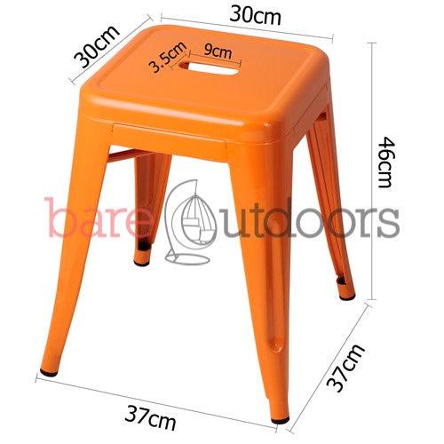 Replica Tolix Bar Stool 45cm - Orange - Bare Outdoors