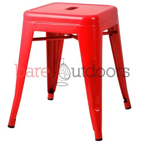 Replica Tolix Bar Stool 45cm - Red - Bare Outdoors