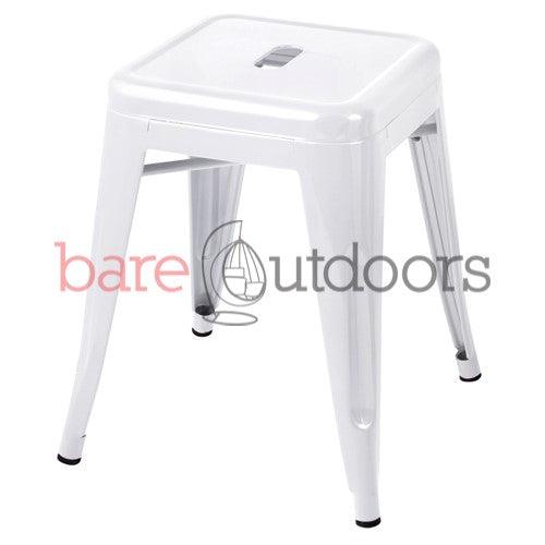 Replica Tolix Bar Stool 45cm - White - Bare Outdoors